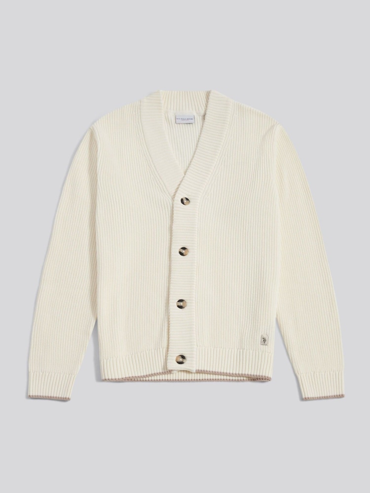 U.S. Polo Assn. Open Collar Knitted Cardigan - תמונה 1 מתוך 3 U.S. Polo Assn. Open Collar Knitted Cardigan - תמונה 1 מתוך 3