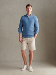 U.S. Polo Assn. Blue Open Knit Quarter Zip Funnel Jumper - Image 3 of 8