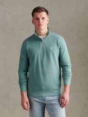 U.S. Polo Assn. Green 1/4 Zip Sweatshirt - Image 1 of 7