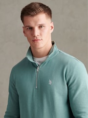 U.S. Polo Assn. Green 1/4 Zip Sweatshirt - Image 4 of 7
