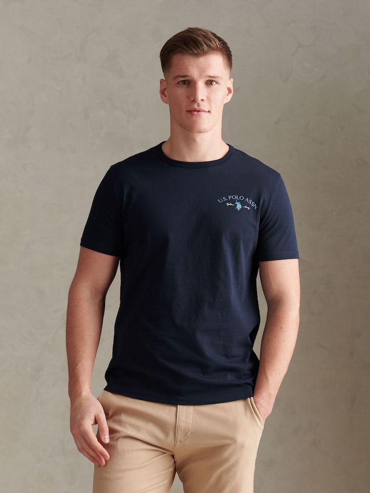 U.S. Polo Assn. Blue Spirit Of Sport Back Graphic T-Shirt - Image 1 of 8