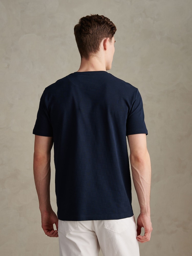 U.S. Polo Assn. Blue Enlarged Square Texture T-Shirt - Image 2 of 7