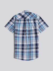 U.S. Polo Assn. Blue Summer Madras Check Short Sleeve Shirt - Image 2 of 3