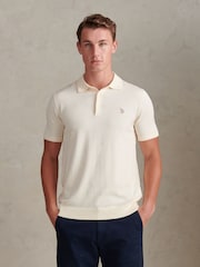 U.S. Polo Assn. Cream Mens Combed Cotton Polo Shirt - Image 1 of 7