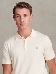U.S. Polo Assn. Cream Mens Combed Cotton Polo Shirt - Image 2 of 7