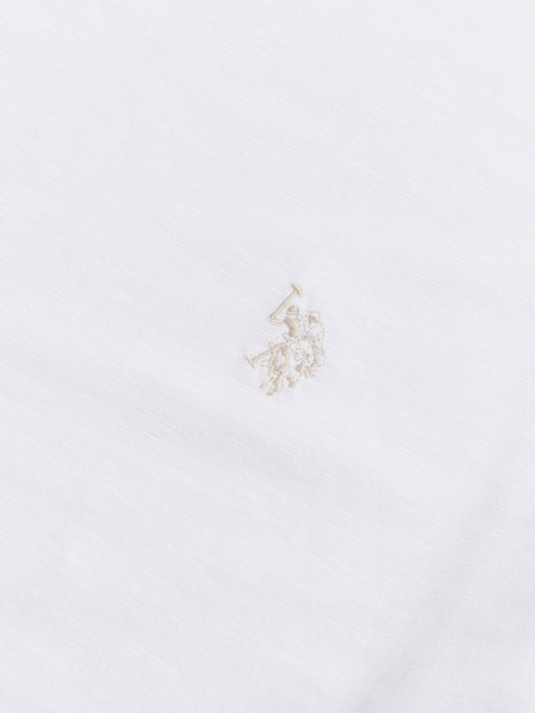 Branco - U.S. Polo Assn. Subtle Texture Double Horsemen T-Shirt - Imagem 7 de 7