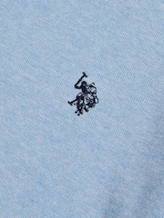 U.S. Polo Assn Light Blue Combed Cotton Double Horsemen Revere Polo Shirt - Image 7 of 7