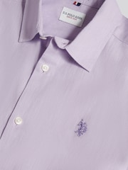 U.S. Polo Assn. Purple Linen Blend Shirt - Image 9 of 9