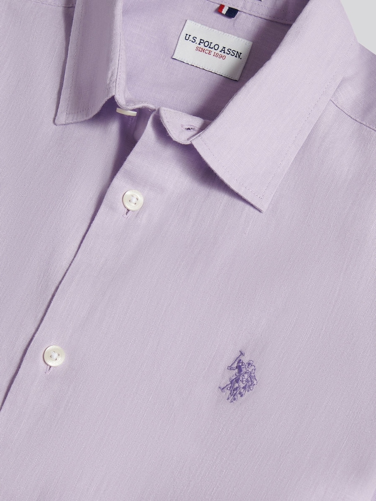 U.S. Polo Assn. Purple Linen Blend Shirt - Image 9 of 9