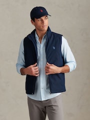 U.S. Polo Assn. Blue Jersey Lined Quilted Gilet - Image 1 of 8