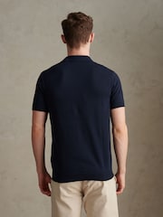 U.S. Polo Assn Navy Blue Combed Cotton Double Horsemen Revere Polo Shirt - Image 4 of 7