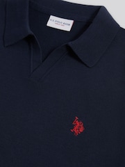 U.S. Polo Assn Navy Blue Combed Cotton Double Horsemen Revere Polo Shirt - Image 7 of 7