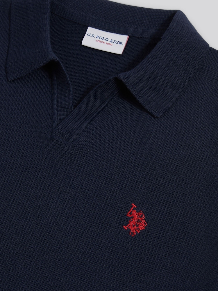 U.S. Polo Assn Navy Blue Combed Cotton Double Horsemen Revere Polo Shirt - Image 7 of 7