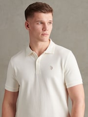 U.S. Polo Assn. Cream Twill Texture Polo Shirt - Image 2 of 6