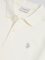 U.S. Polo Assn. Cream Twill Texture Polo Shirt - Image 6 of 6