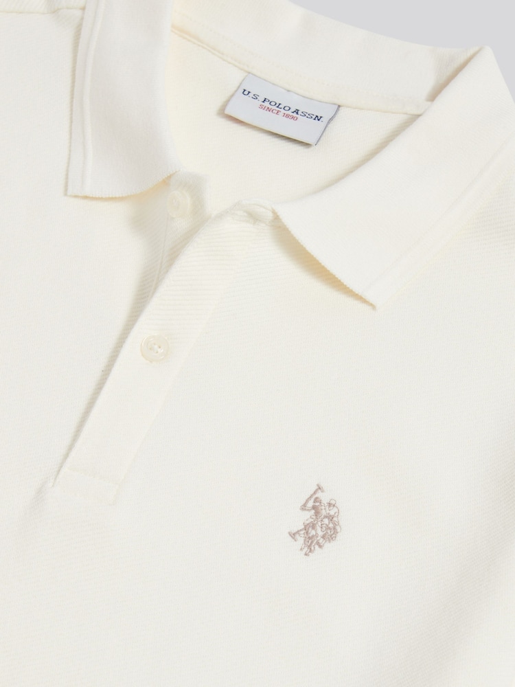 U.S. Polo Assn. Cream Twill Texture Polo Shirt - Image 6 of 6