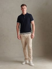 U.S. Polo Assn. Blue Tipped Open Knit Polo Shirt - Image 3 of 8