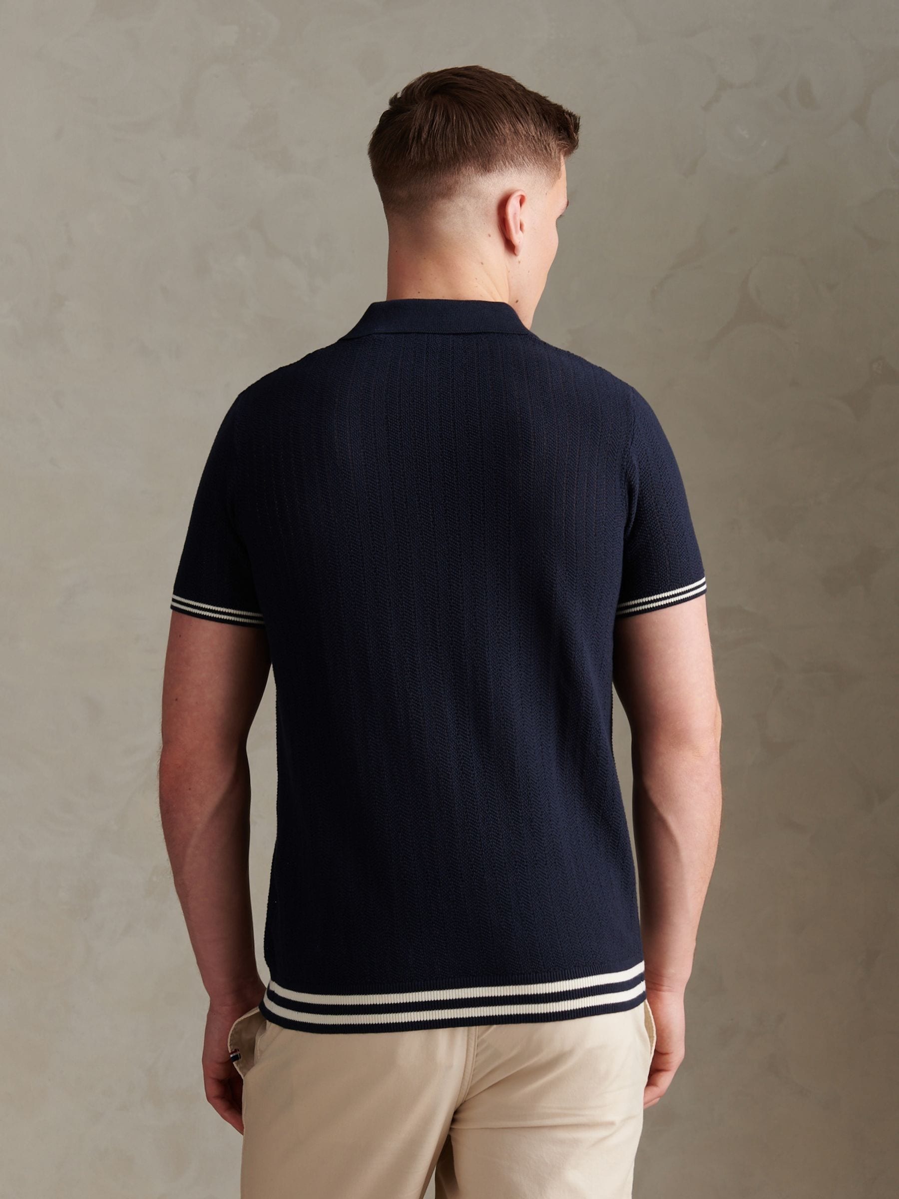 Buy U.S. Polo Assn Blue Tipped Open Knit Polo Shirt from Next USA