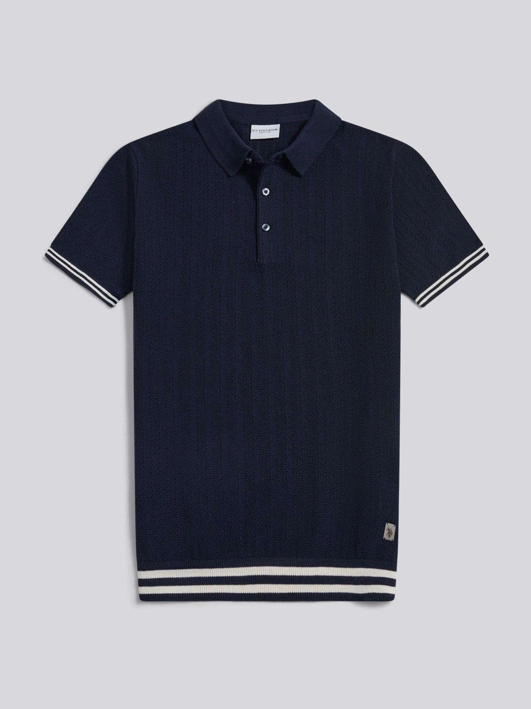 Comprar Azul - U.S. Polo Assn Tipped Open Knit Polo Shirt from