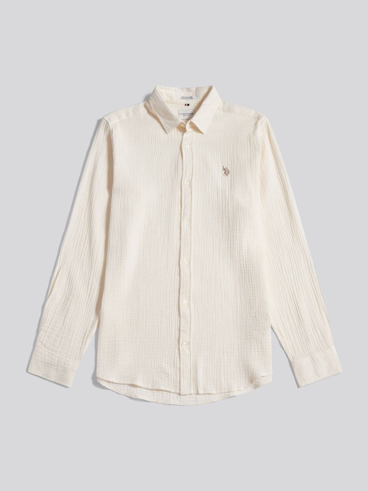 U.S. Polo Assn. Cream Double Cloth Shirt - Image 1 of 3 U.S. Polo Assn. Cream Double Cloth Shirt - Image 1 of 3