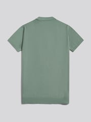 U.S. Polo Assn. Green Wide Texture Zip Knit Polo Shirt - Image 2 of 3