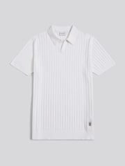 U.S. Polo Assn. White Revere Collar Vertical Knit Polo Shirt - Image 5 of 7