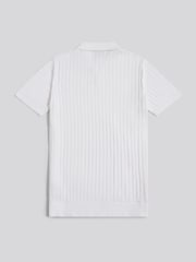 U.S. Polo Assn. White Revere Collar Vertical Knit Polo Shirt - Image 6 of 7