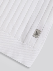 U.S. Polo Assn. White Revere Collar Vertical Knit Polo Shirt - Image 7 of 7
