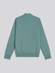 U.S. Polo Assn. Green Cotton Quarter Zip Funnel Jumper - Image 2 of 4