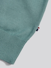 U.S. Polo Assn. Green Cotton Quarter Zip Funnel Jumper - Image 4 of 4