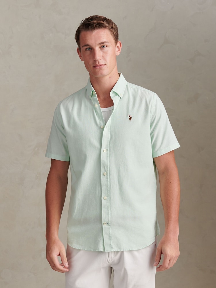 U.S. Polo Assn. Green Short Sleeve Oxford Shirt - Image 1 of 7