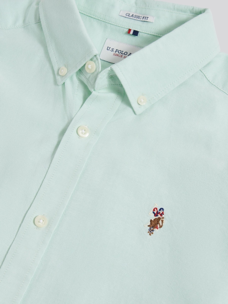 U.S. Polo Assn. Green Short Sleeve Oxford Shirt - Image 7 of 7