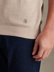U.S. Polo Assn. Natural Textured Knit Polo Shirt - Image 4 of 7