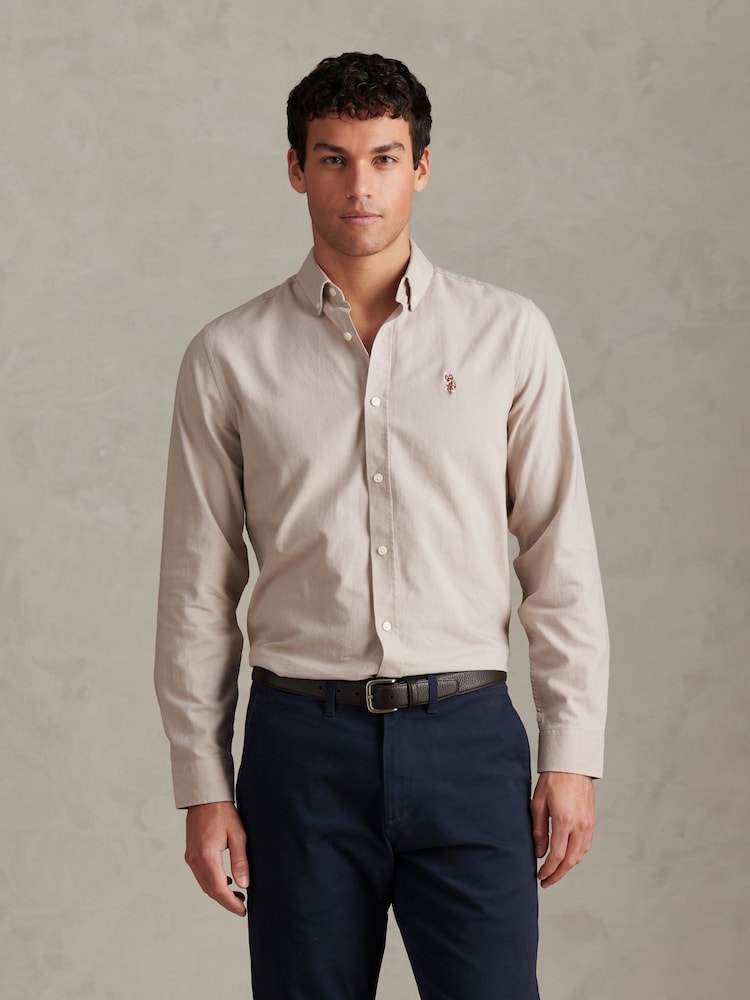U.S. Polo Assn. Natural Peached Oxford Shirt - Image 1 of 8 U.S. Polo Assn. Natural Peached Oxford Shirt - Image 1 of 8