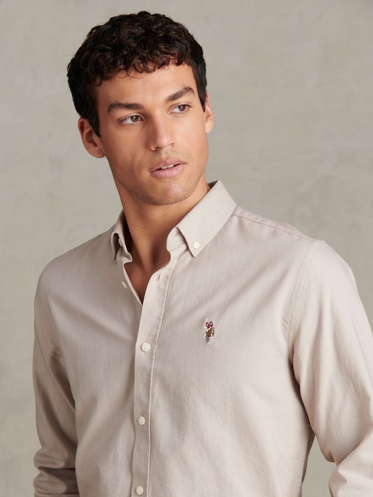 U.S. Polo Assn. Natural Peached Oxford Shirt - Image 2 of 8 U.S. Polo Assn. Natural Peached Oxford Shirt - Image 2 of 8
