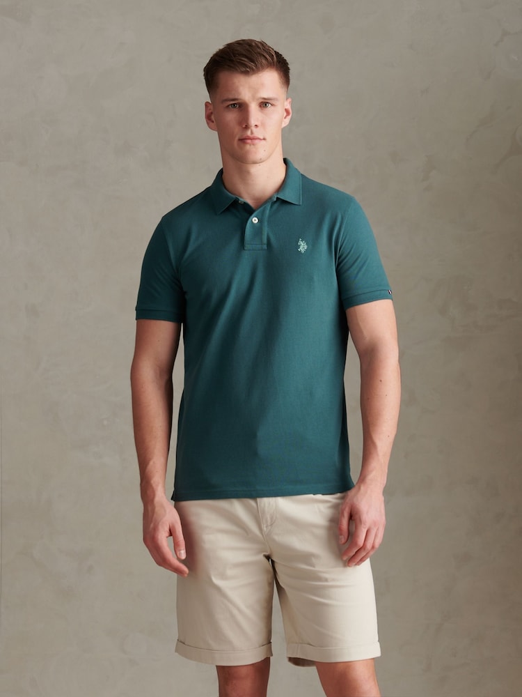 U.S. Polo Assn. Green Double Horsemen Polo Shirt - Image 1 of 8