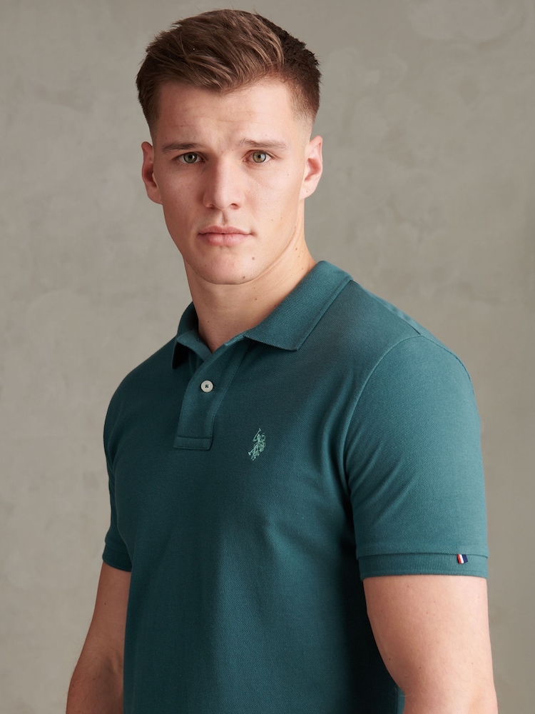 U.S. Polo Assn. Green Double Horsemen Polo Shirt - Image 2 of 8