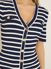 Star by Julien MacDonald Blue Stripe Knitted Dress - Image 4 of 5