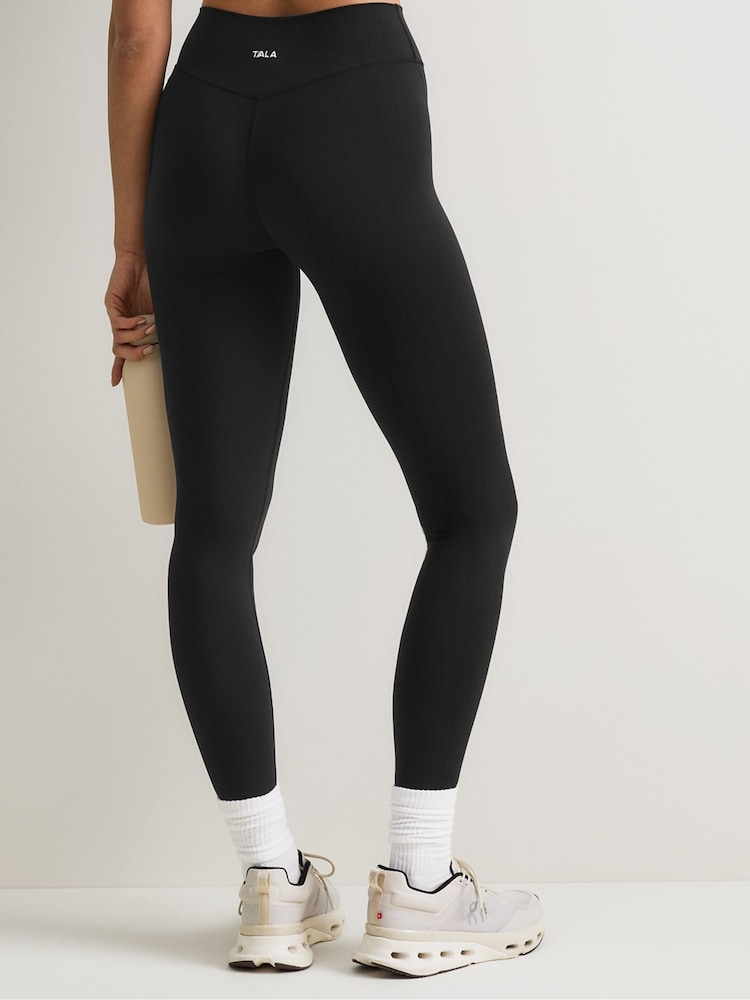 Melns - TALA Dayflex No Front Seam Wrap High Waist Full Leggings - Attēls 2 no 3