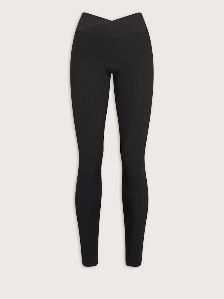 Melns - TALA Dayflex No Front Seam Wrap High Waist Full Leggings - Attēls 3 no 3