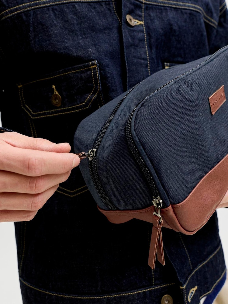 Bleu - JACK & JONES Canvas Toiletry Bag - Image 3 de 3