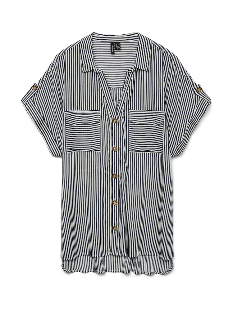 VERO MODA Black & White Short Sleeve Button Through Open Neck Shirt - Image 6 of 6
