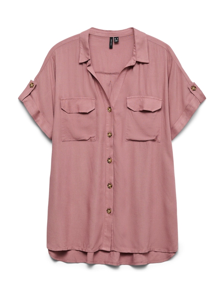 وردي - قميص بكُم قصير بياقة مفتوحة ومزود بأزرار كاملة من VERO MODA - Image 5 of 5 وردي - قميص بكُم قصير بياقة مفتوحة ومزود بأزرار كاملة من VERO MODA - Image 5 of 5