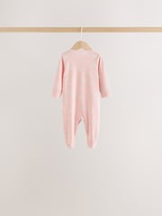 Ecru/Pink Cloud Baby Sleepsuit 7 Pack (0mths-3yrs) - Image 10 of 12