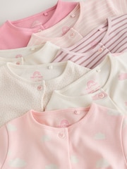 Ecru/Pink Cloud Baby Sleepsuit 7 Pack (0mths-3yrs) - Image 11 of 12