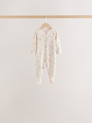 Ecru/Pink Cloud Baby Sleepsuit 7 Pack (0mths-3yrs) - Image 4 of 12