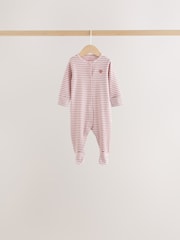 Ecru/Pink Cloud Baby Sleepsuit 7 Pack (0mths-3yrs) - Image 6 of 12