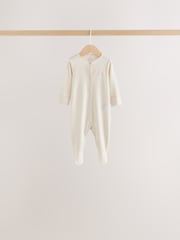 Ecru/Pink Cloud Baby Sleepsuit 7 Pack (0mths-3yrs) - Image 7 of 12