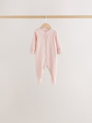 Ecru/Pink Cloud Baby Sleepsuit 7 Pack (0mths-3yrs) - Image 8 of 12