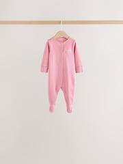 Ecru/Pink Cloud Baby Sleepsuit 7 Pack (0mths-3yrs) - Image 9 of 12
